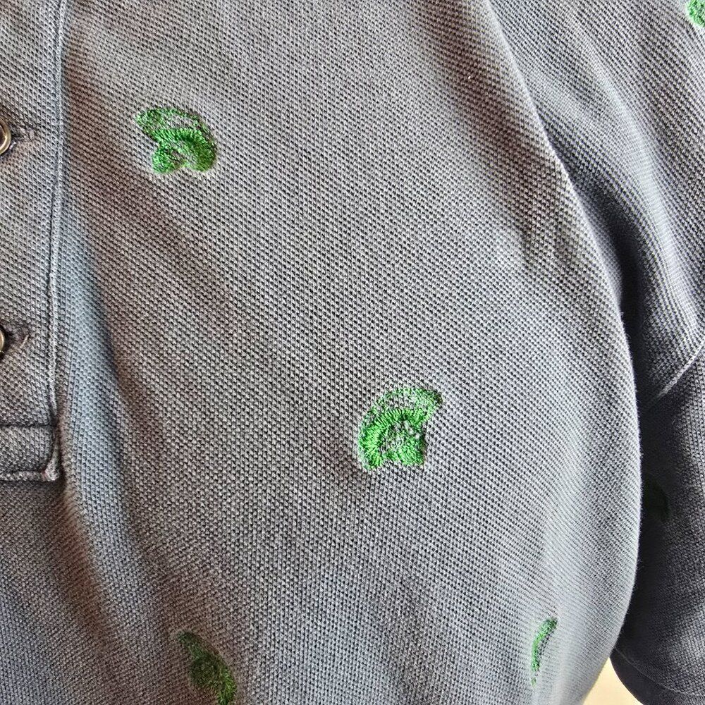Vintage Juicy Couture Polo Shirt Mens XL Gray Green Embroidered Short Sleeve Y2k - Picture 3 of 7